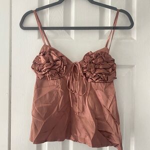 satin brown tank
